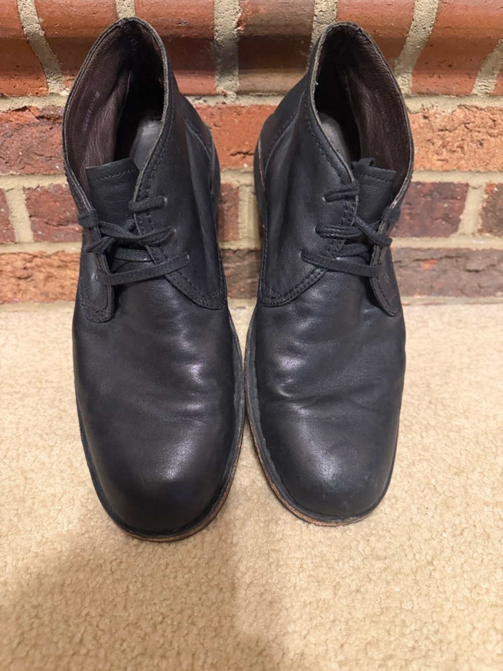 John Varvatos Black Leather Chukka Boots